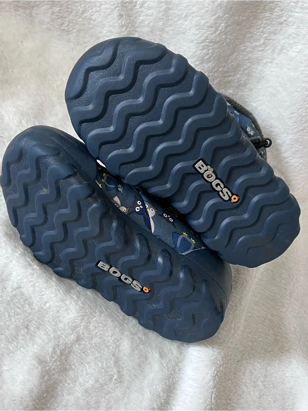 Bogs Kids Blue Owl Print puff b-mic Waterproof Winter Boots